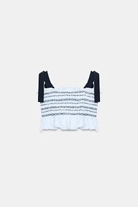 SMOCKED BOW TOP