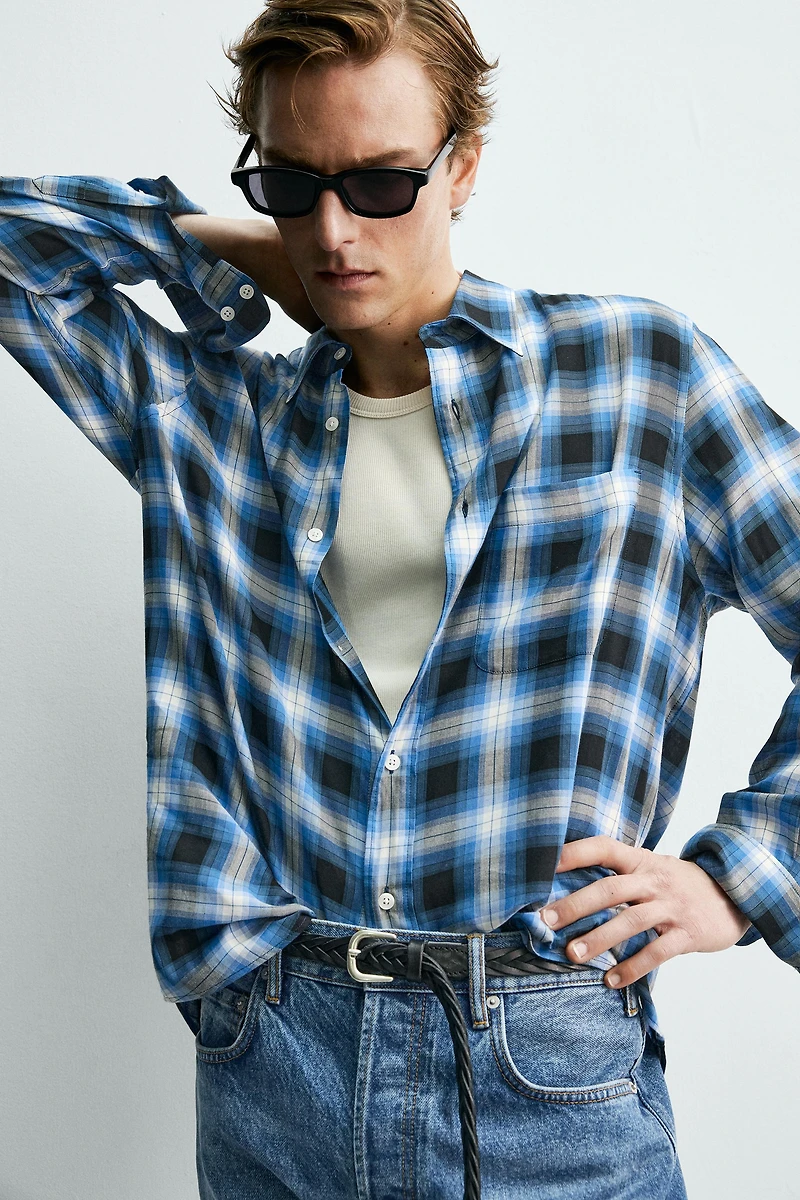 CHEMISE FLUIDE À CARREAUX AARON LEVINE X ZARA