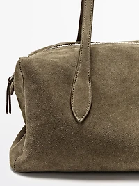 Split leather west satchel bag