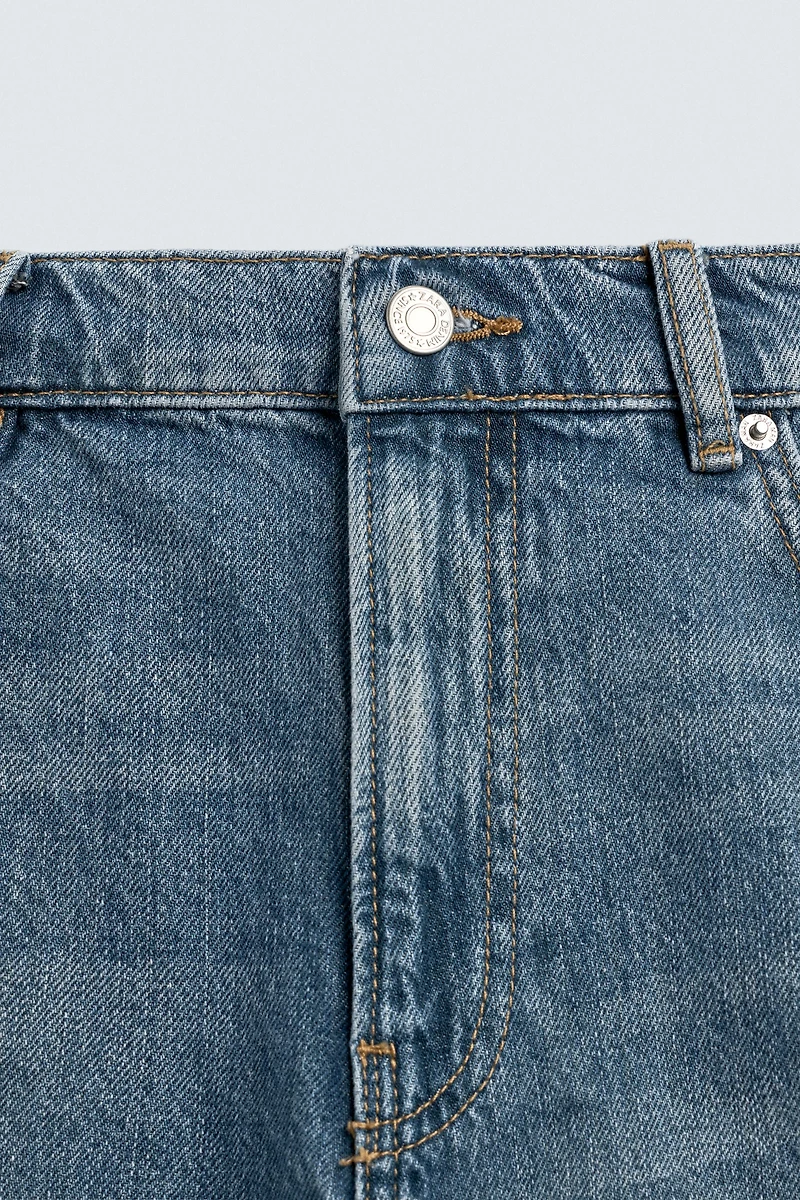 RIPPED RELAXED FIT DENIM SHORTS