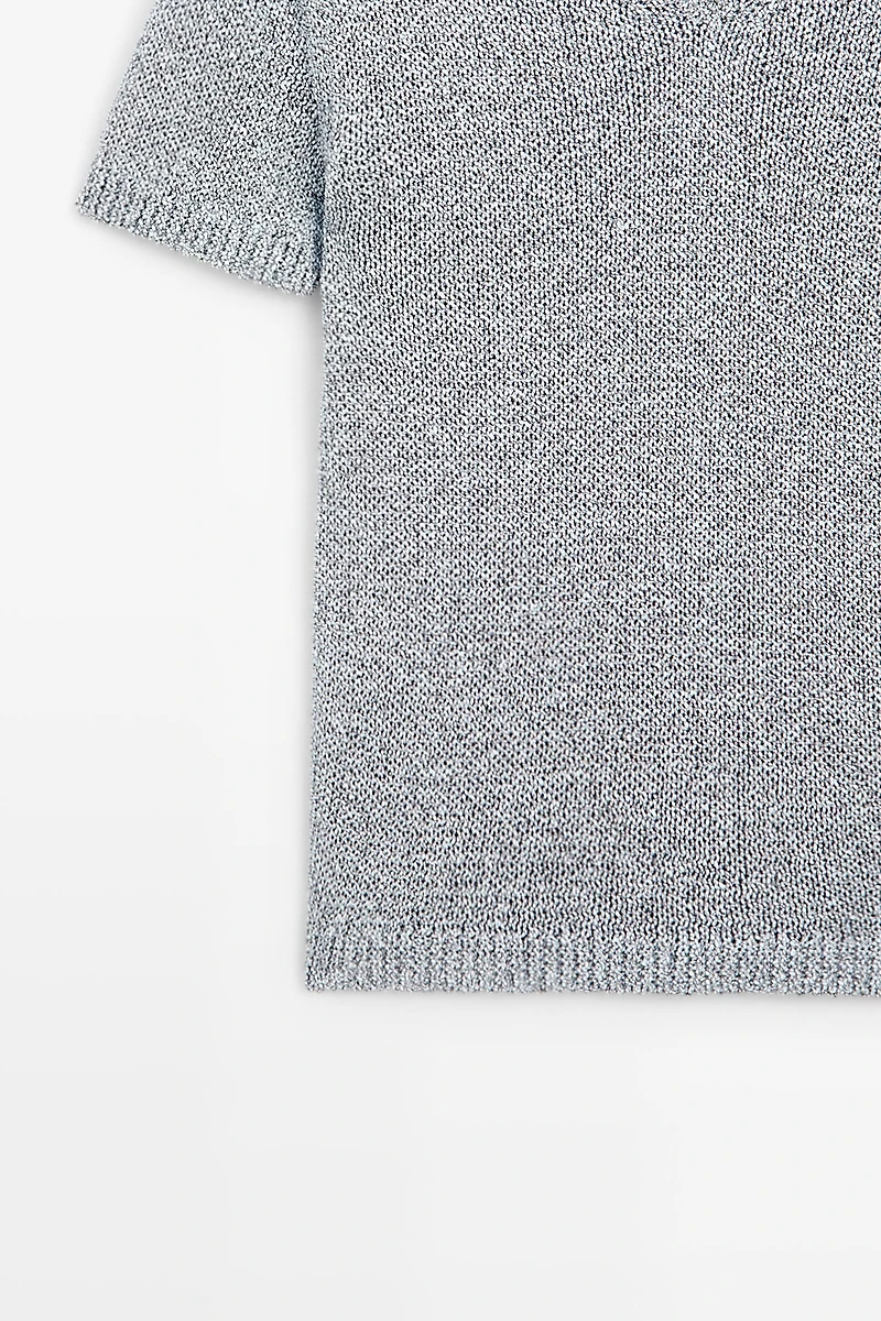 Top maille manches courtes