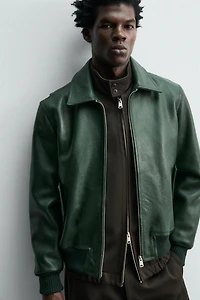 BLOUSON BOMBER EN CUIR