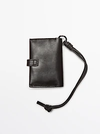 Porte-cartes charm en cuir nappa