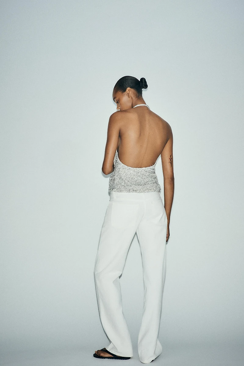 RUCHED SEQUIN TOP