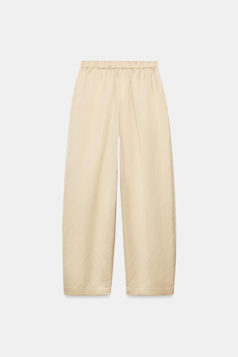ZW COLLECTION SATIN EFFECT BARREL PANTS