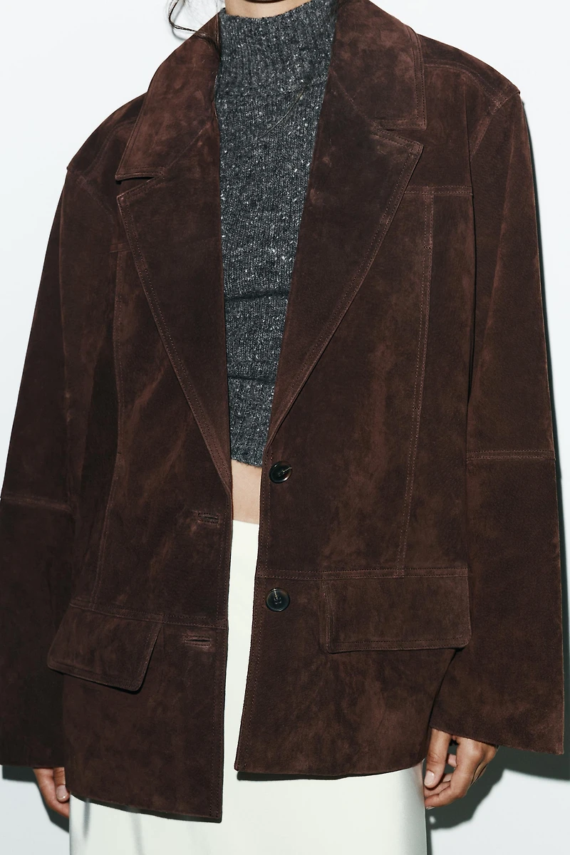 100% SUEDE OVERSIZED BLAZER