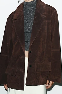 100% SUEDE OVERSIZED BLAZER