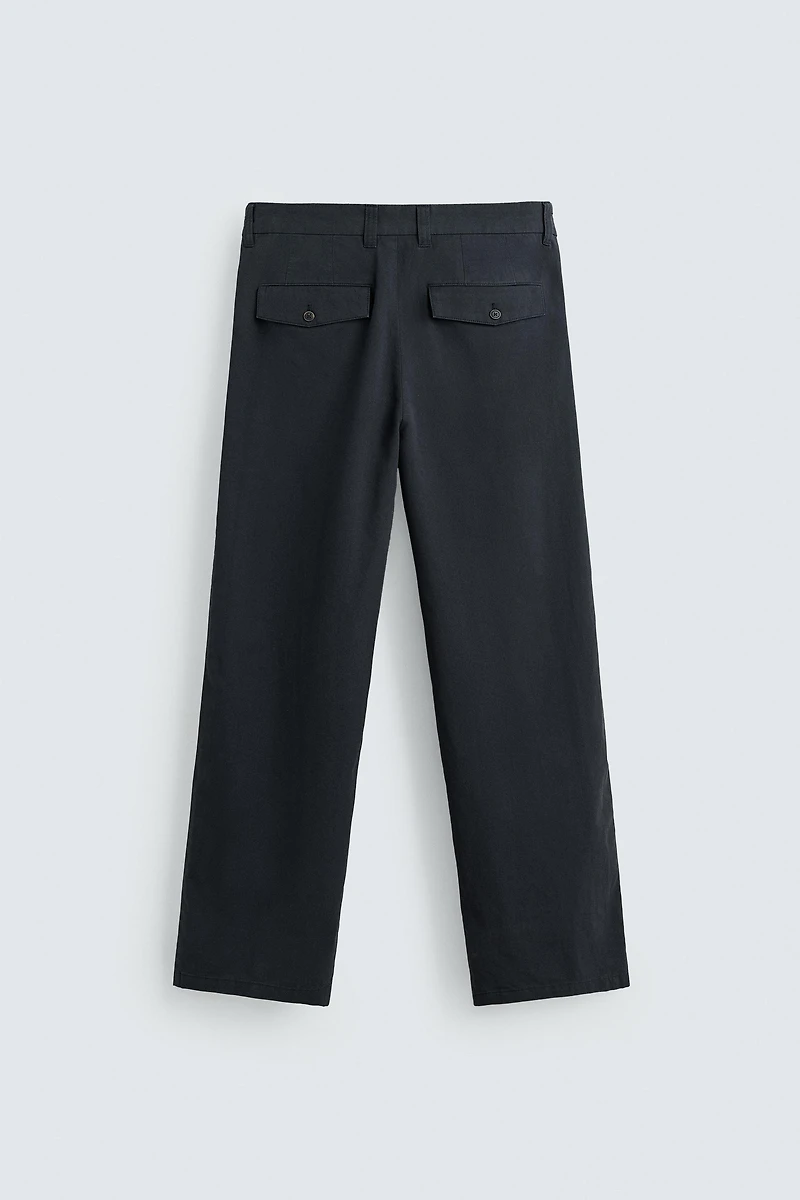 TEXTURED REGULAR FIT PANTS