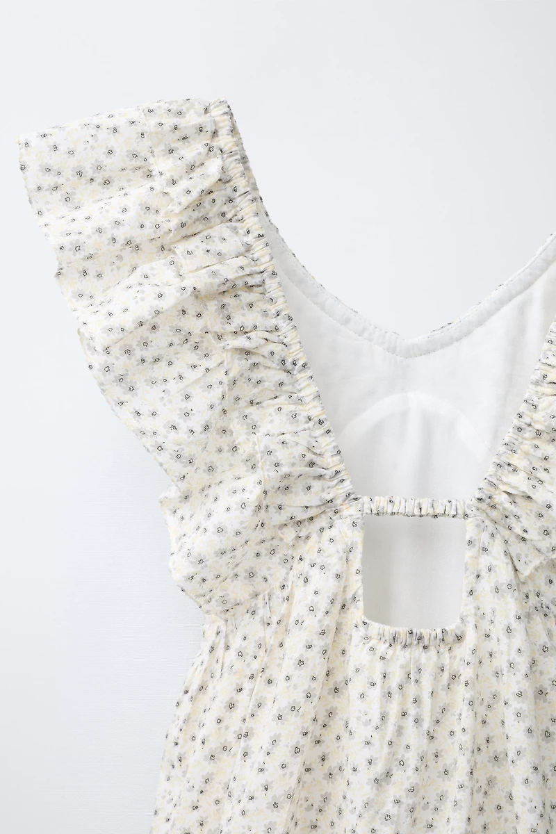FLORAL PRINT RUFFLE DRESS