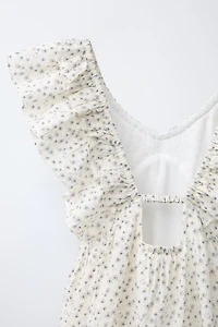 FLORAL PRINT RUFFLE DRESS