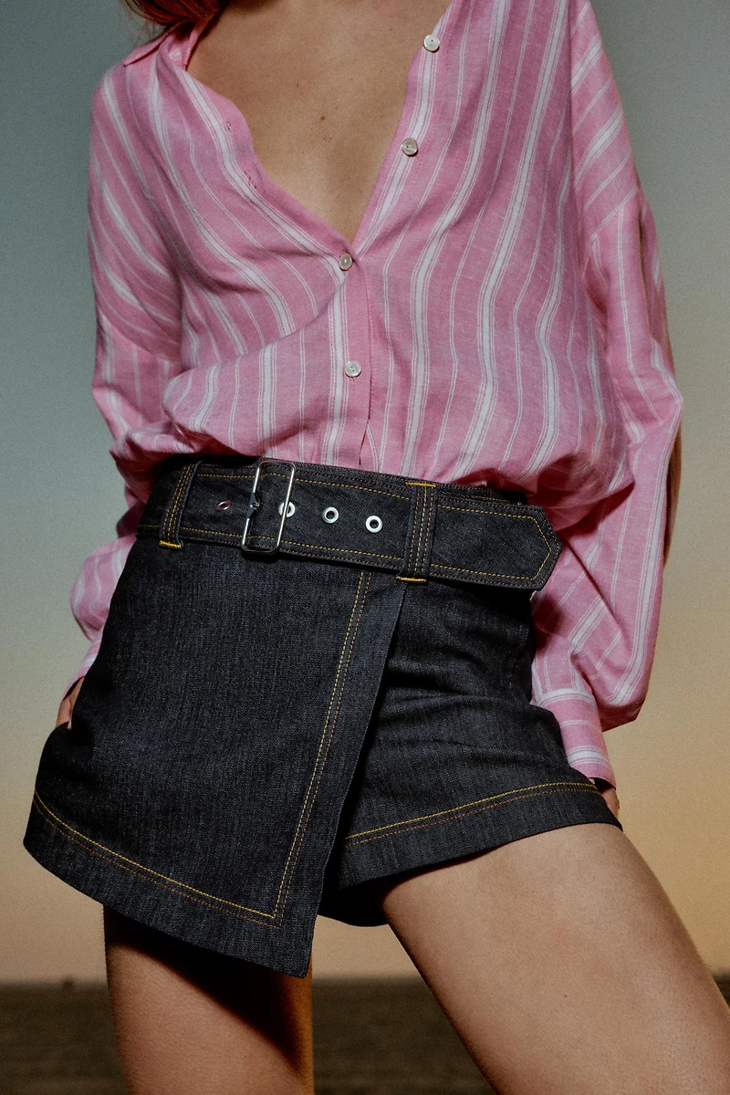 Z1975 BELTED WRAP SKORT