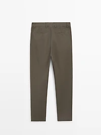 Pantalon tapered fit coton