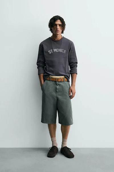 RIBBED WASHED PRINTED T-SHIRT
