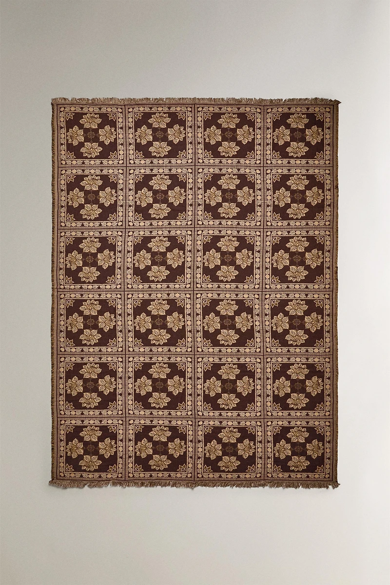 FLORAL JACQUARD BLANKET