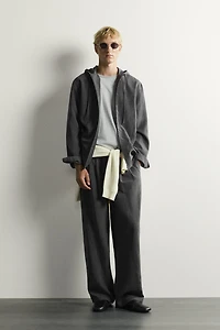 STRIPED FLUID HOODIE OVERSHIRT