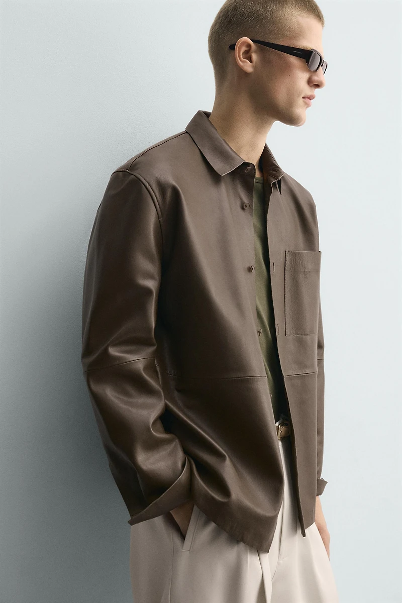 LEATHER POCKET SHIRT