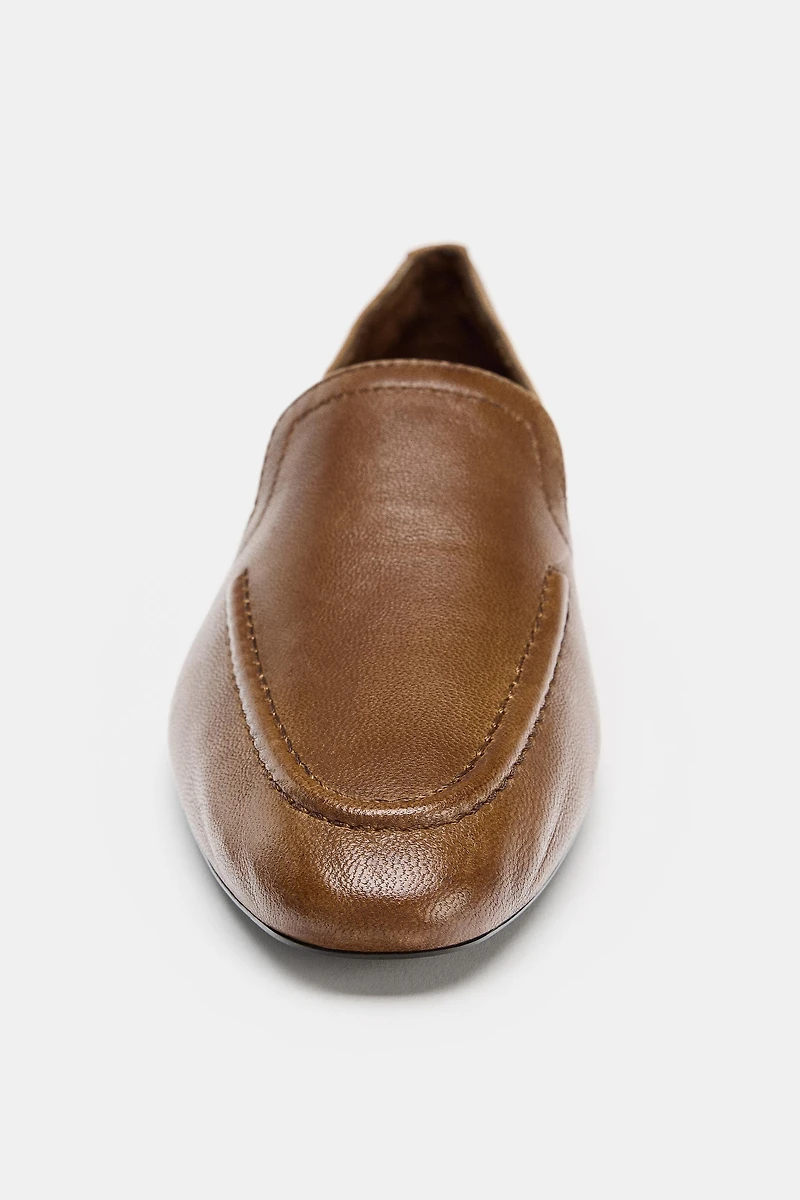 LEATHER LOAFERS WITH HIGH VAMP