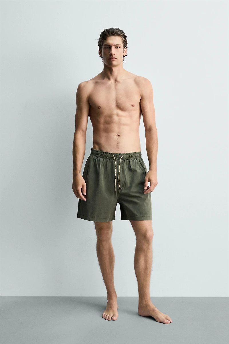 WASHED EFFECT LONG SWIMSUIT