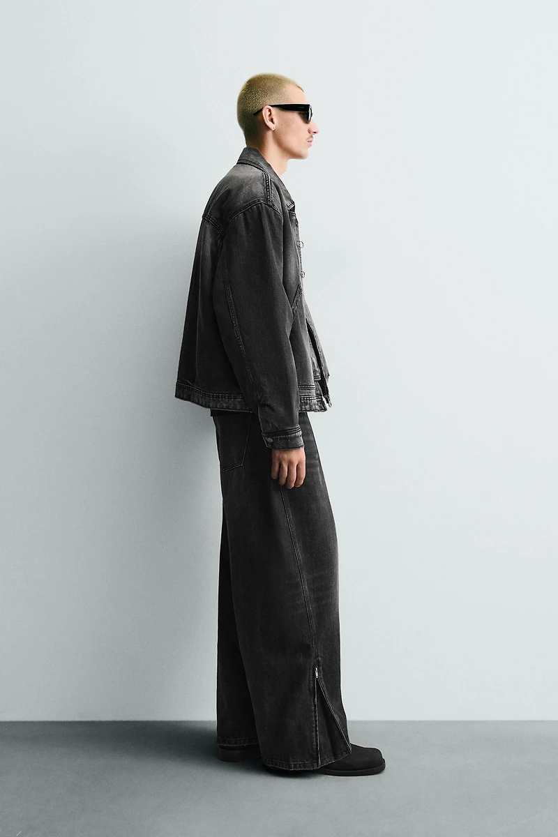 VESTE EN DENIM COUPE AMPE AVEC ALAMARS