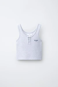 TEXT PRINT WAFFLE TOP