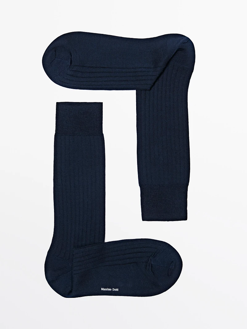 Chaussettes habillées côtelées