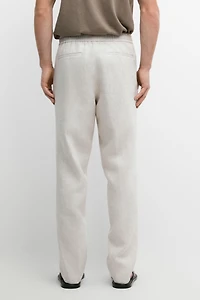 Linen jogger fit trousers