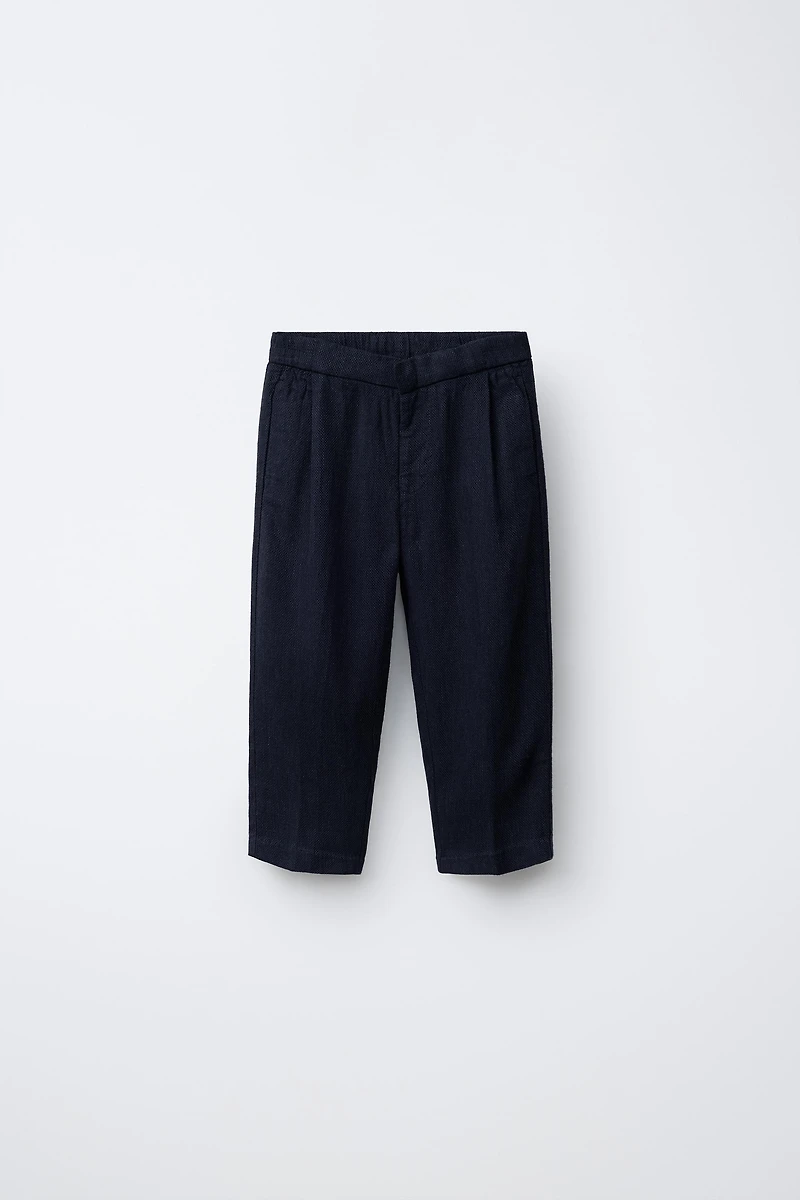 LINEN BLEND SUIT PANTS