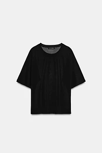 FINE KNIT SHORT SLEEVE TOP