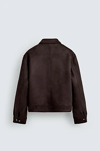 REGULAR FIT FAUX SUEDE JACKET