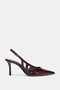 PATENT EFFECT HEELED SHOES