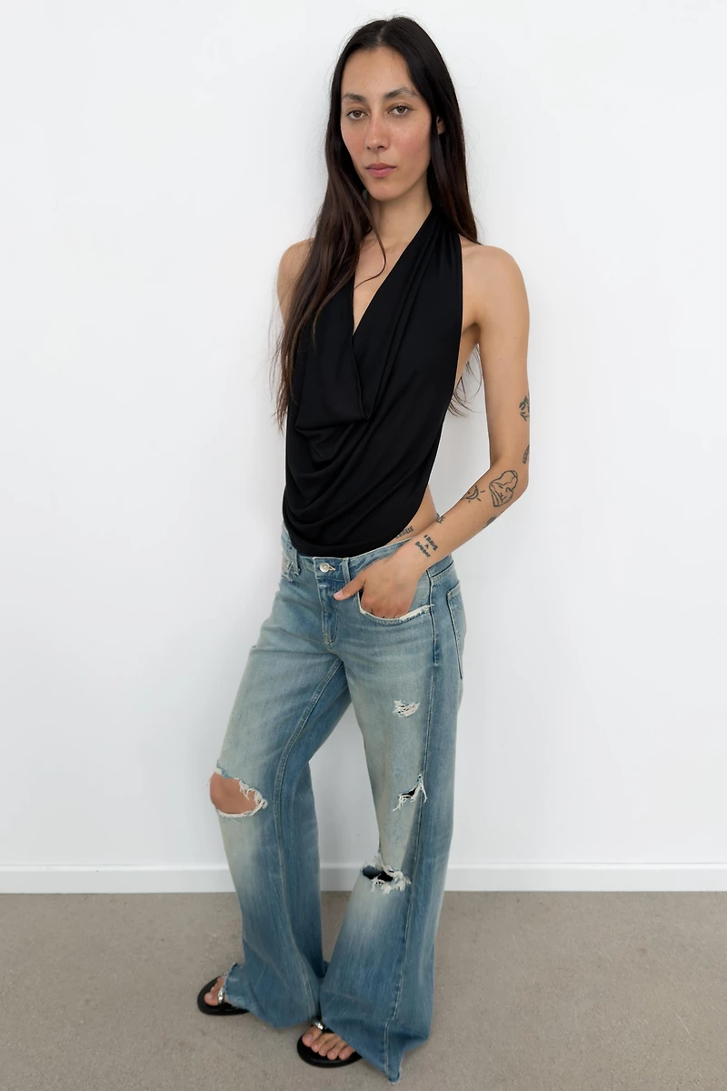 DRAPED HALTER TOP