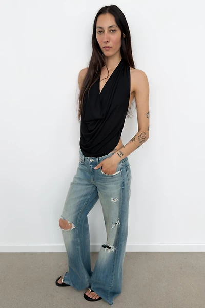 DRAPED HALTER TOP