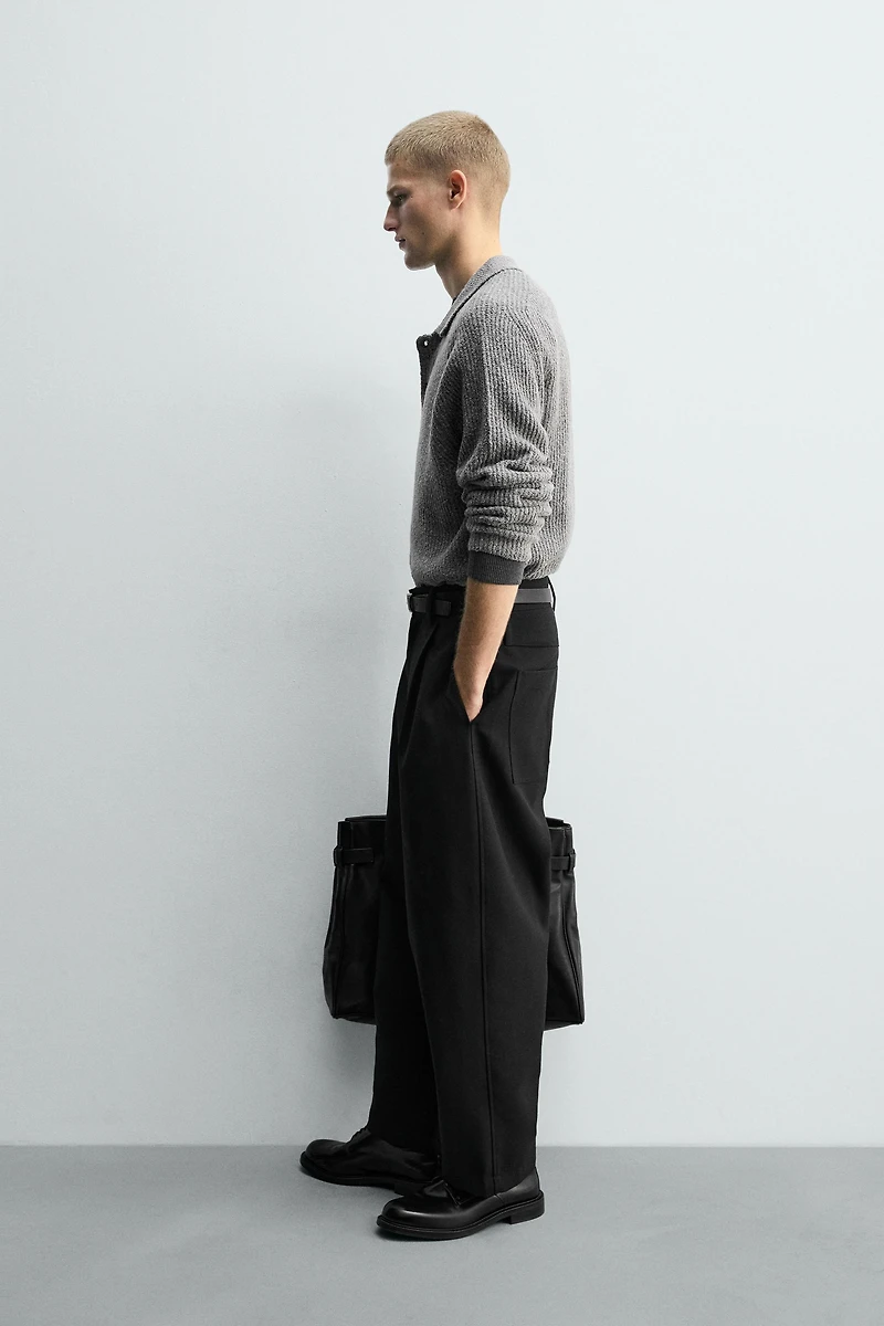 BOUCLÉ TEXTURED KNIT POLO SHIRT