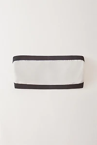 PLAIN CONTRAST BAND BANDEAU BEACH BIKINI TOP
