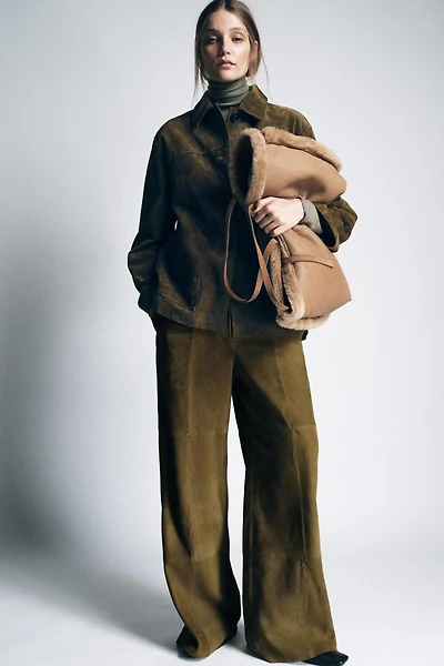 SUEDE LEATHER POCKET JACKET ZW COLLECTION LIMITED EDITION