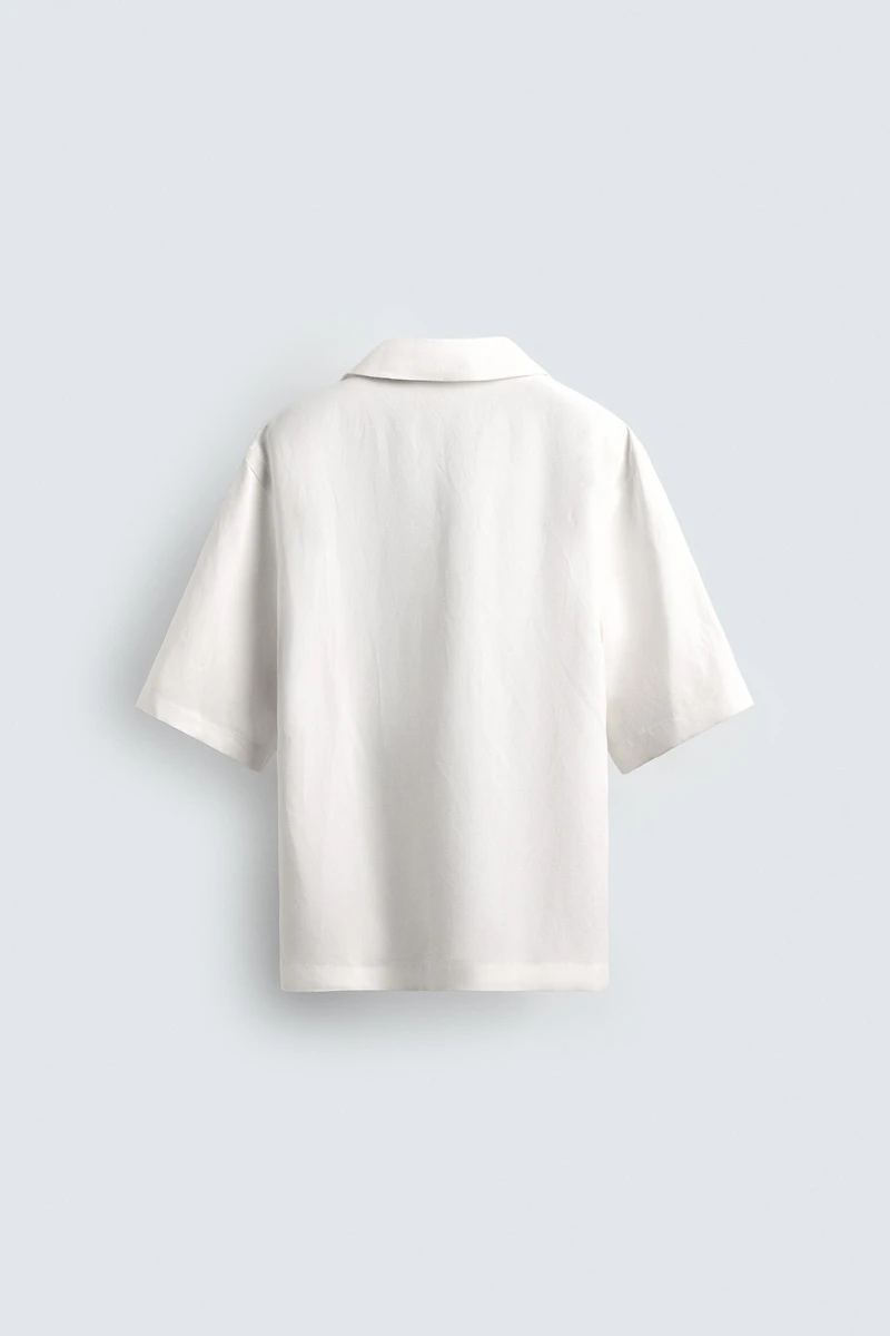 VISCOSE - LINEN POLO SHIRT