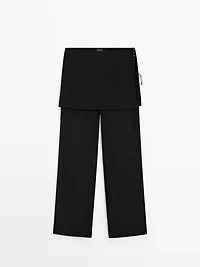 Pantalon fluide contrastant soie