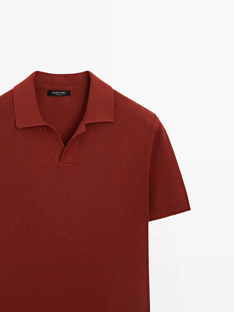 100% cotton knit polo sweater