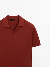 100% cotton knit polo sweater