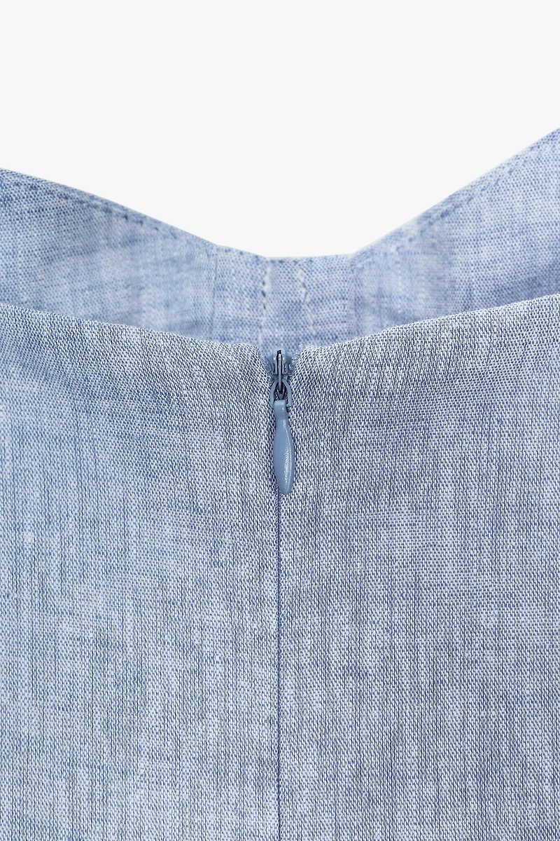 LINEN MIDI CORSET DRESS