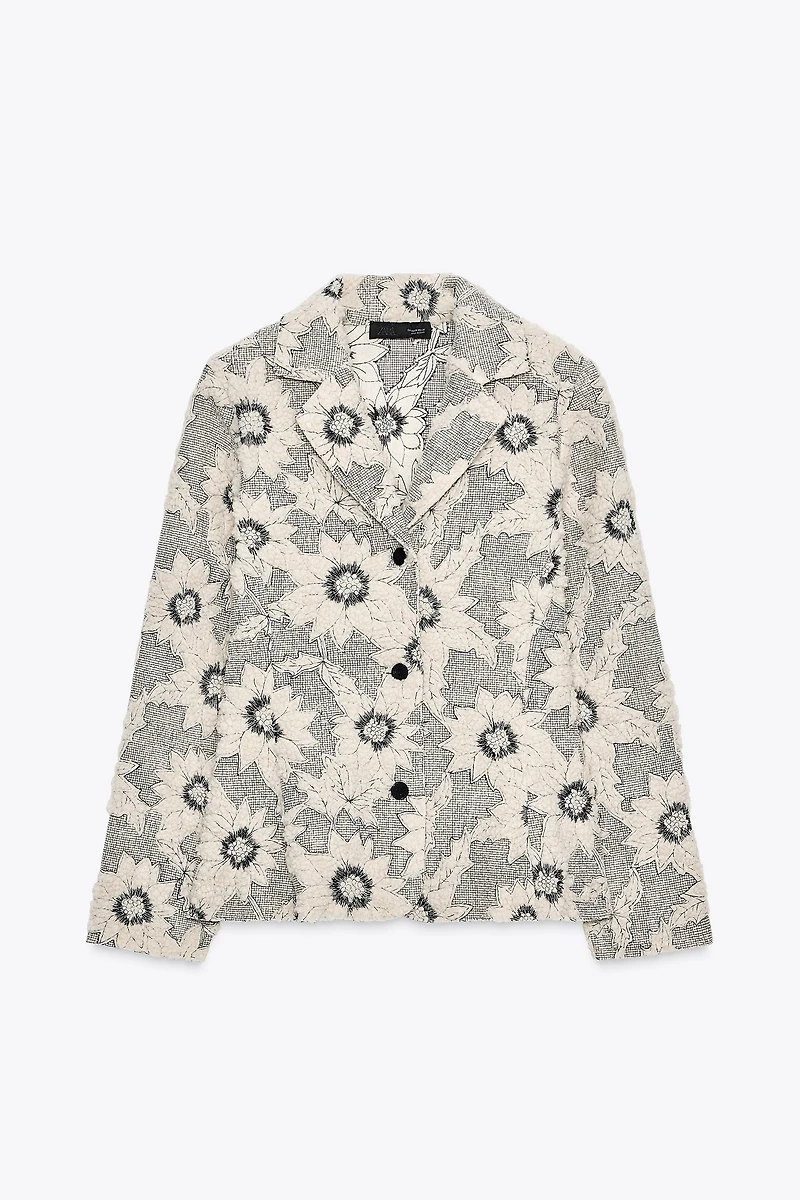 FLORAL TEXTURED BLAZER