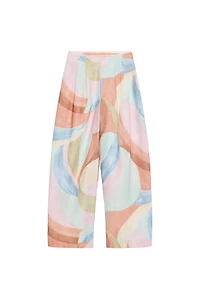 PRINTED WIDE LEG PANTS