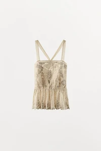 EMBROIDERED LACE COMBINATION TOP