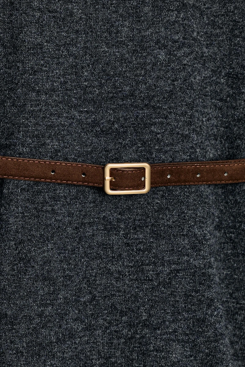 100% WOOL OVERSIZED BELTED JUMPER