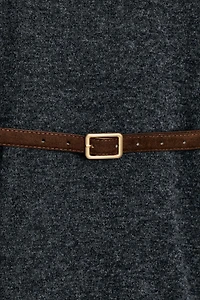 100% WOOL OVERSIZED BELTED JUMPER