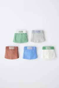 2-6 YEARS/ FIVE-PACK OF LABEL BOXERS