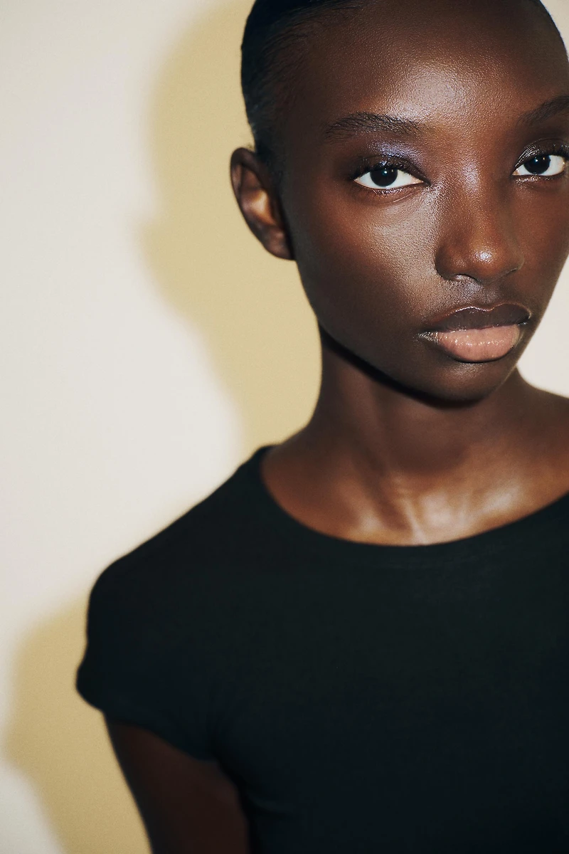 COTTON MODAL CROP T-SHIRT