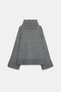 OVERSIZED HIGH NECK KNIT JUMPER
