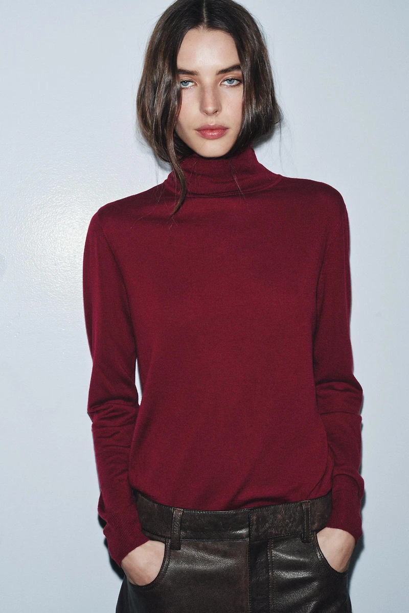 WOOL HIGH NECK JUMPER