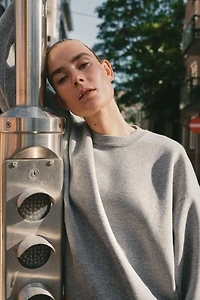 RIB KNIT SWEATSHIRT